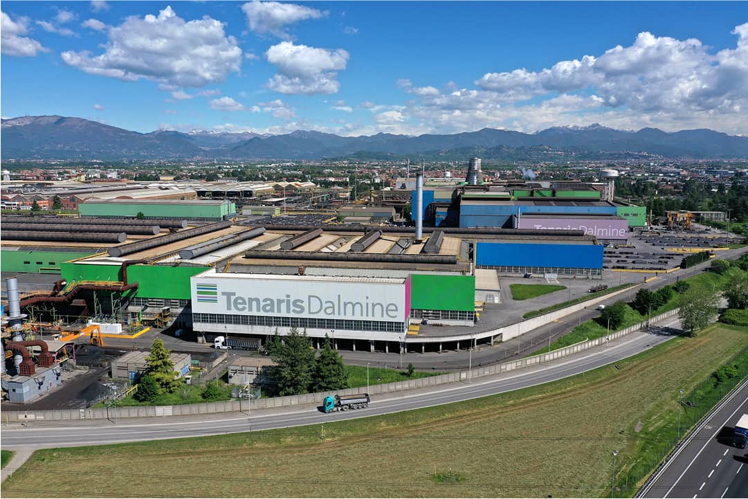 Vista aerea dello stabilimento TenarisDalmine nel nord Italia.